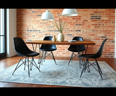 Industrial-style dining table with metal legs