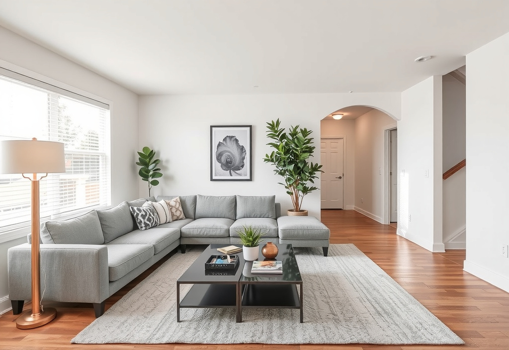 Living room after adding modern furniture