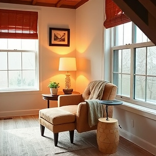 Comfortable reading chair with side table