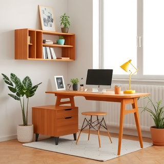 Home office setup with ergonomic chair