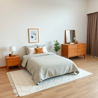 Minimalist bedroom set with platform bed