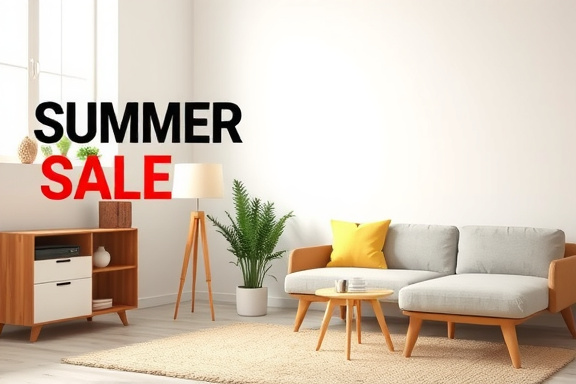 Summer sale promotion with furniture
